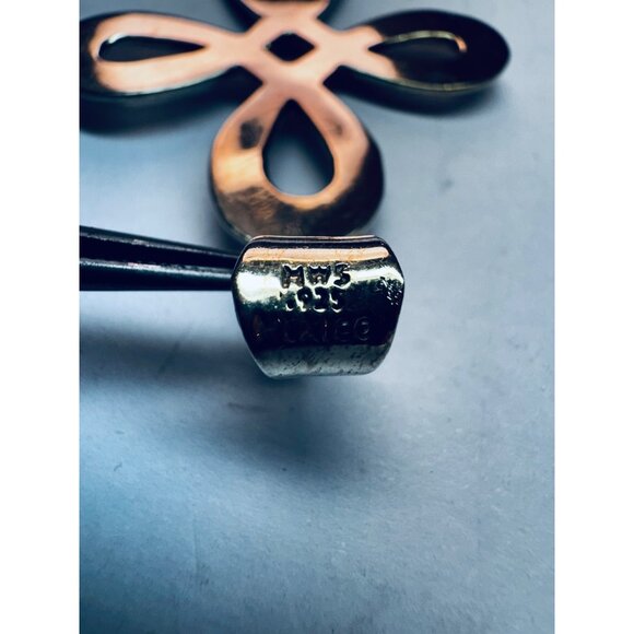 Vintage Sterling Silver 925 Large Cross Pendant Signed MWS Estate Jewelry - Picture 8 of 9